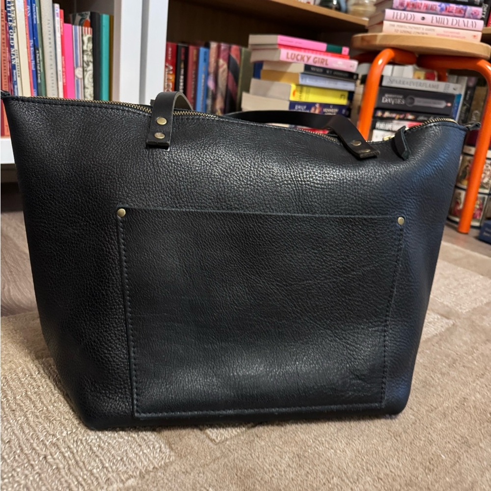 Portland Leather Tote Bag, Black